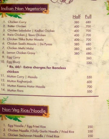 Tandoori Innings menu 