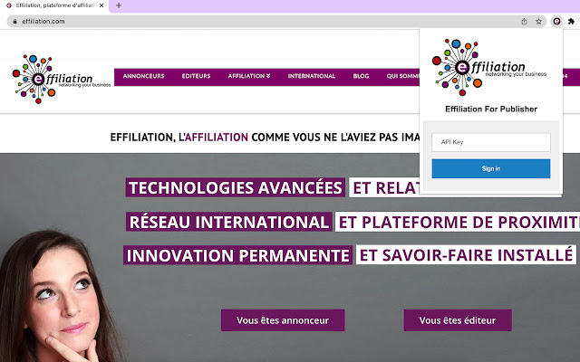 Effiliation For Publisher chrome extension