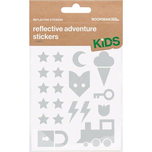 Bookman Reflective  Sticker Pack - Adventure Kid's - Assorted Shapes - White