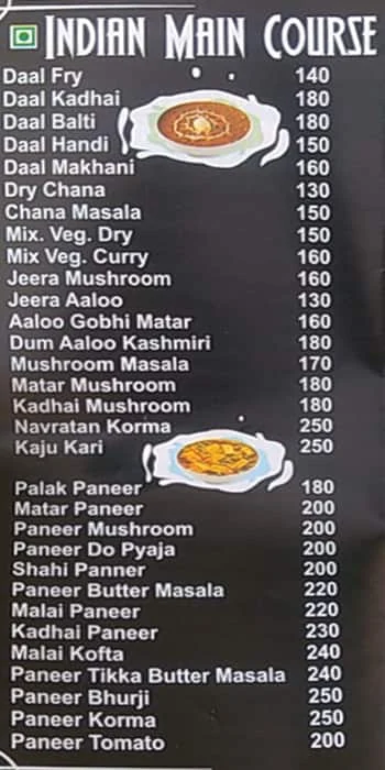 Roti Wala menu 