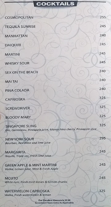Spice Route menu 