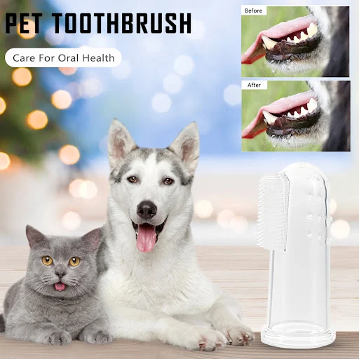 Dog Cat Cleaning Supplies Soft Pet Finger Toothbrush Teddy Dog Brush Addition Bad Breath Teeth Care Dog Accessories Hot 