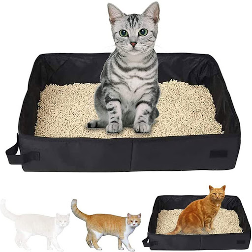 Title 6, Portable Cat Litter Box Foldable To Carry Easy ...