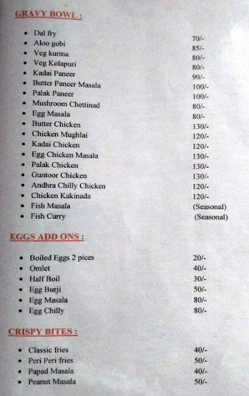 Hotel Y N Senate menu 