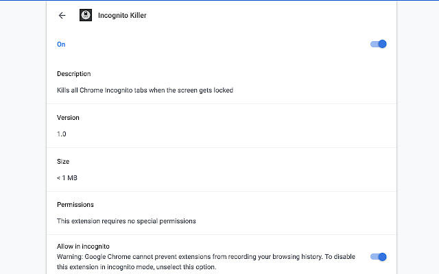 Incognito Killer chrome extension