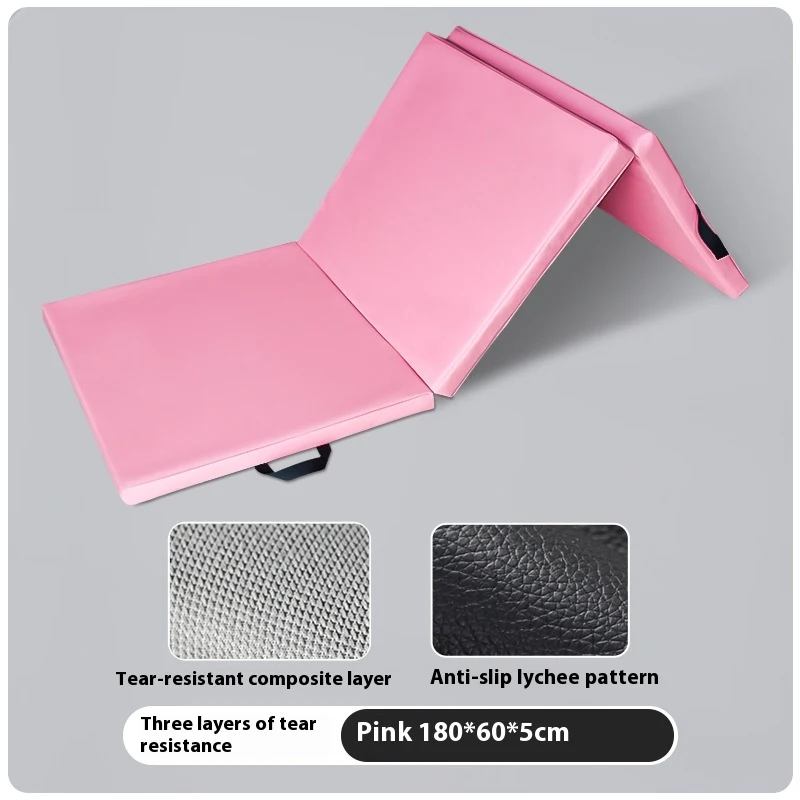 Tapis de gymnastique pliable en trois parties pour hommes et femmes, antidérapant, épais, idéal pour yoga, exercices et sit-ups à domicile