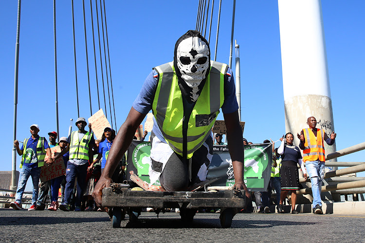 Waste collectors travel 60km to 80km per day carrying about 250kg.