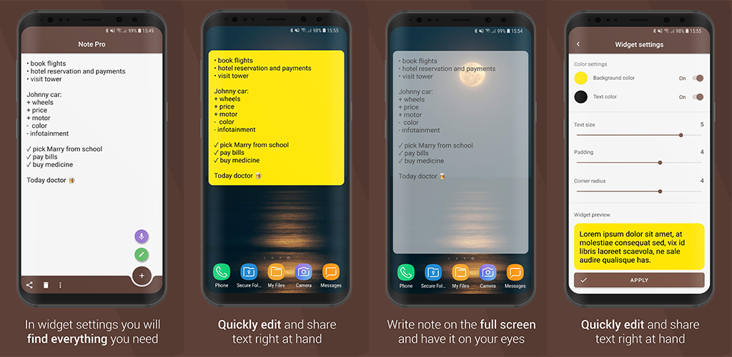 Widget setting. Notes widget. Note it widget. Widget Pro feat.