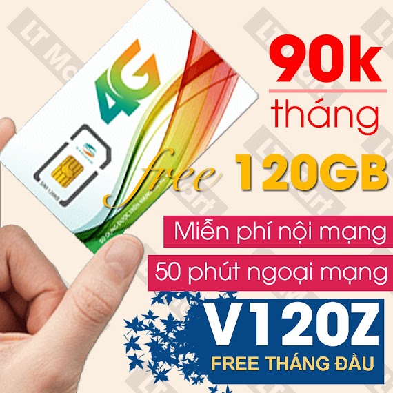 {Free 30 Ngày}Sim 4G Viettel Gói V90 Mới {V120Z}120Gb/Tháng {4Gb/Ngày}V120N V120 Miễn Phí Gọi Nội Mạng