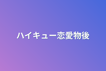 ハイキュー恋愛物後