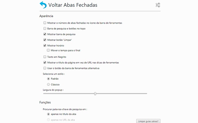 Voltar Aba Fechada