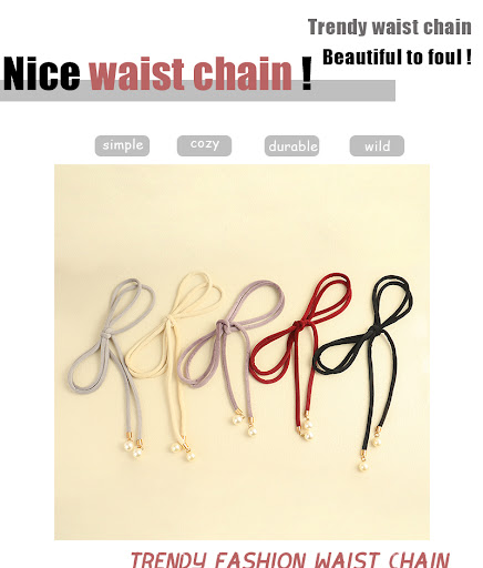 Title 1, Simple Lady Velvet Bow Thin Waist With Pearl Pe...