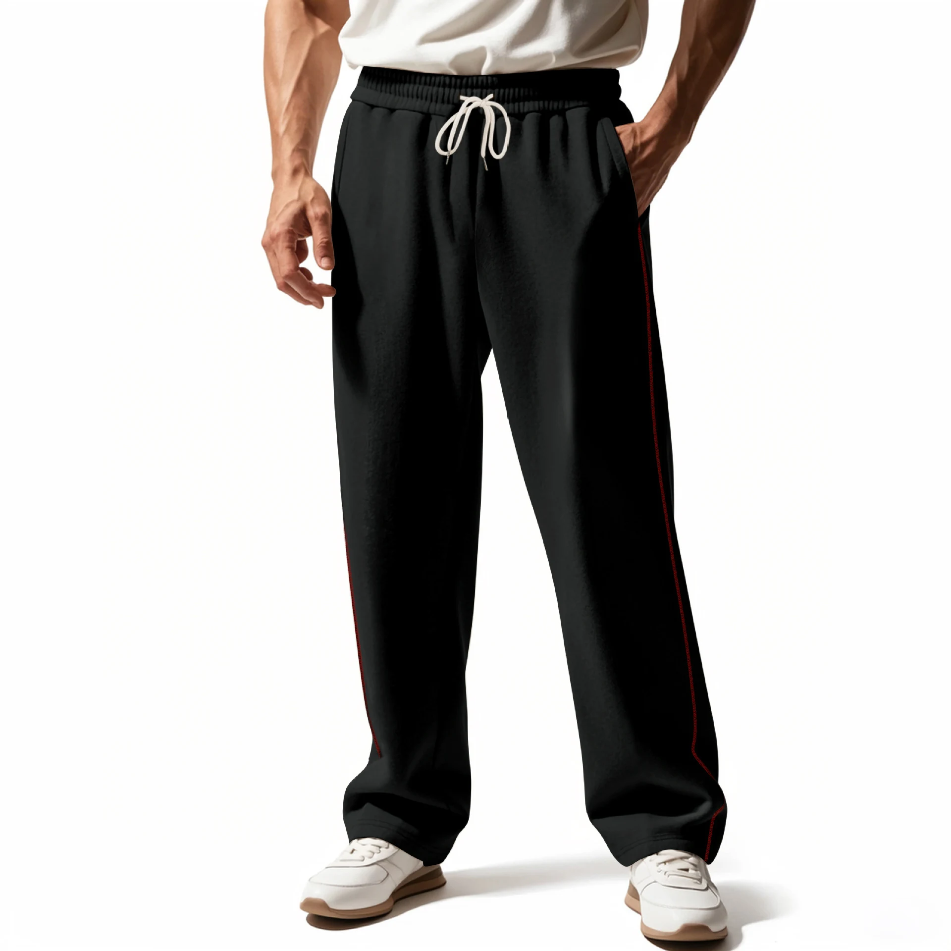 Title 20, Calças esportivas casuais masculinas folgadas d...