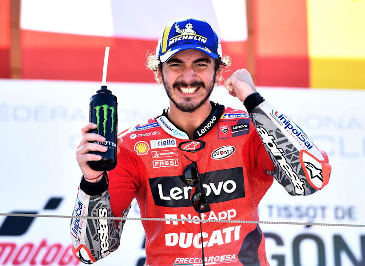 Bagnaia fought off intense pressure from Marquez to claim his first MotoGP victory. Picture: REUTERS