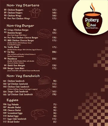 Pottery Chai menu 