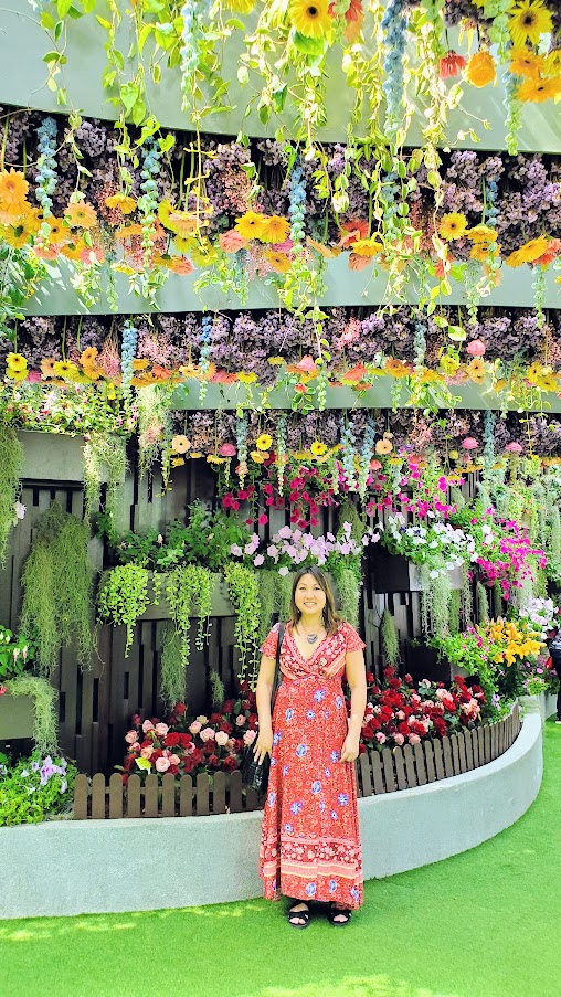 Guide to Visiting Gardens by the Bay, Singapore: standing just inside the entrance of the Floral Fantasy attraction