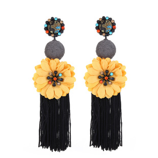 Title 33, Long Elegant Tassel Earrings Diamond-embedded R...