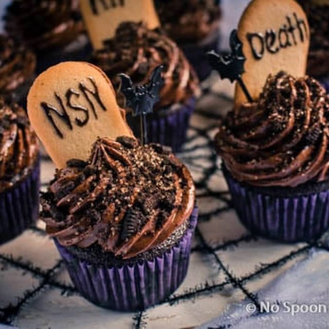 Graveyard Triple Chocolate Cupcakes