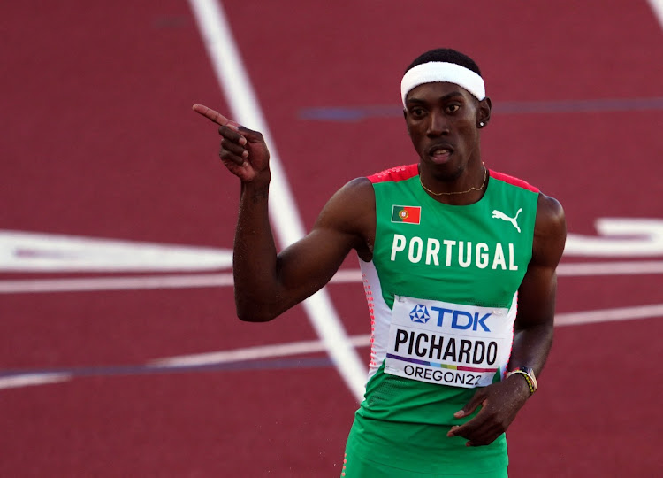 Portugal's Pedro Pichardo reacts during the men's triple jump final