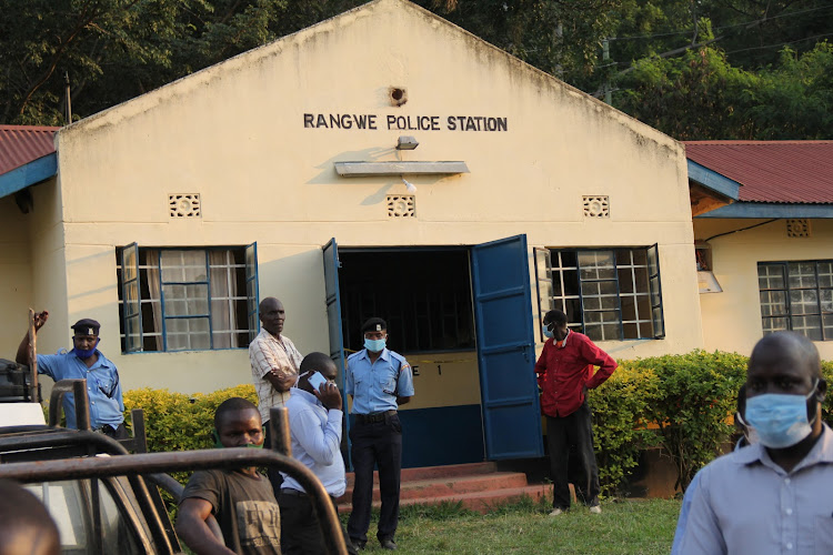 The Rangwe police station where a murder suspect is detained on September 14.