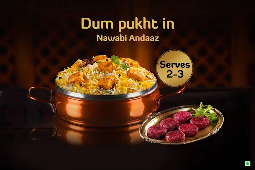 Nawabi Handi Dum Biryani With Veg Kebab Combo (Serves 2-3)