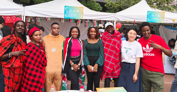 Kenyans students at the 19th World Cultural Carnival in Beijing, China.