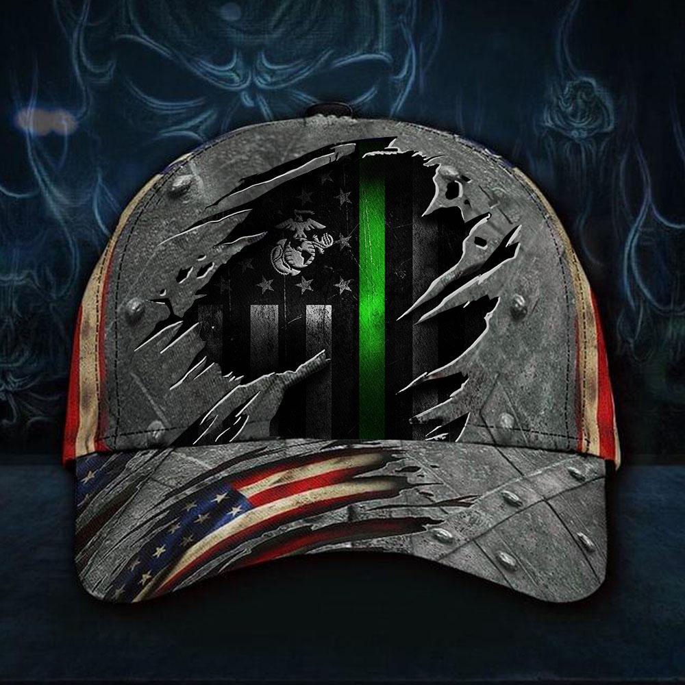Flag US Marine Veteran Cap Hat Old Retro Vintage Hat
