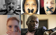 A composite image of some of the SABC 8 journalists (from left) Foeta Krige‚ Krivani Pillay, Jacques Steenkamp, Suna Venter and former SABC COO Hlaudi Motsoeneng.