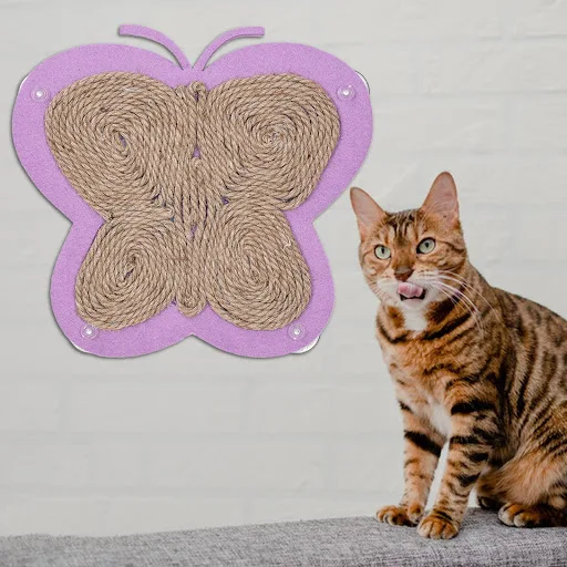 Wall Sisal Rope Felt Cloth Cute Cat Scratcher Durable Protect Furniture for Kittens Cats Exercise Toy Suction Cup Cat Sc