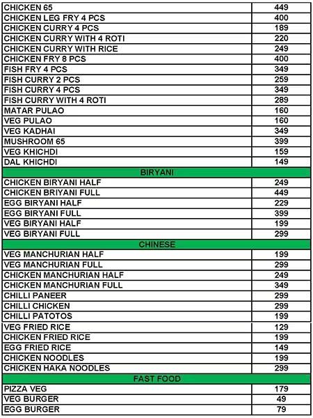 Food Junction menu 