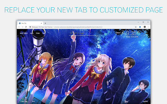 Charlotte Backgrounds HD Custom Anime New Tab -  mfddfiajfagodidhokmanlcppkiojklm - Extpose