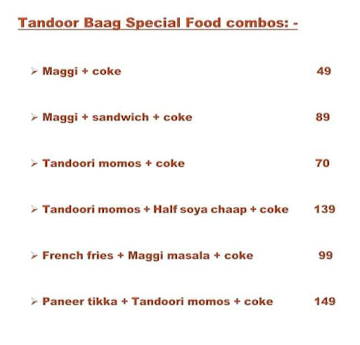 Tandoor Baag menu 