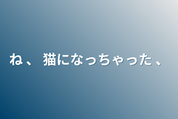 ね 、 猫になっちゃった 、