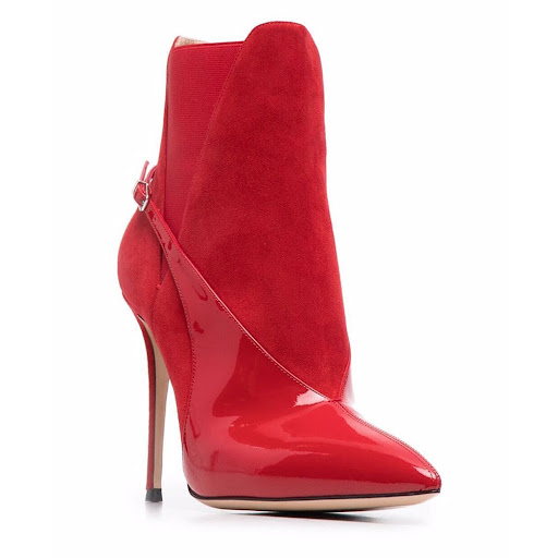 Title 5, Womens Red Pointed Toe Stiletto Heel Ankle Boo...