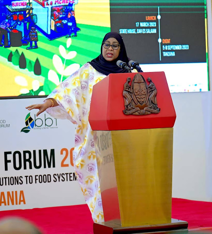 President Dr Samia Suluhu Hassan when she officially opened the forum.