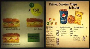 Subway menu 