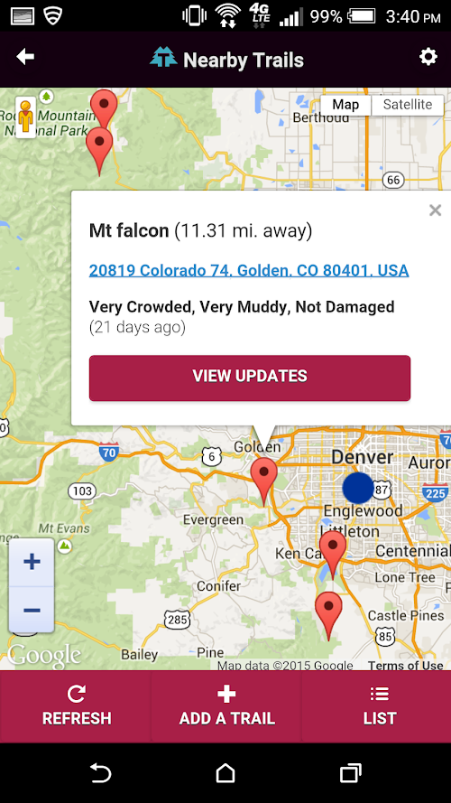 Android application TrailMojo screenshort