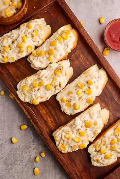 Creamy Corn [Jain] Bruschetta (6 Pcs)