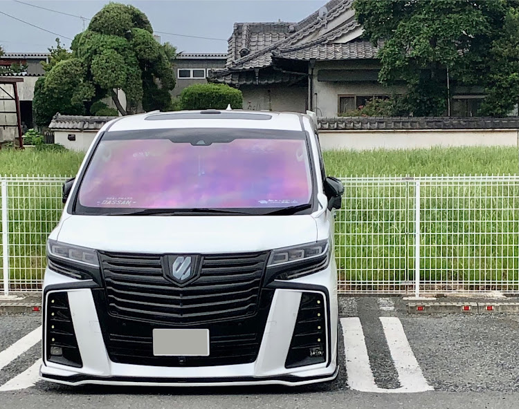アルファードの詐欺車高・ゴーストフィルム・加工ヘッドライトに関するカスタム事例の投稿画像1枚目