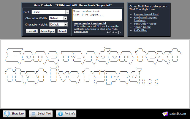 Text to ASCII Art chrome extension