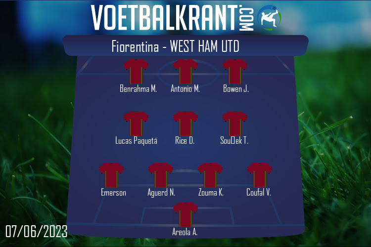 Opstelling West Ham Utd | Fiorentina - West Ham Utd (07/06/2023)