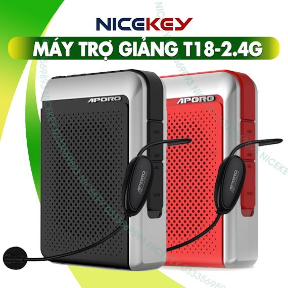 Máy Trợ Giảng Aporo T18, Mic Sóng Uhf, Mic Sóng 2.4G, Bluetooth, Công Suất 30W, Bảo Hành 12 Tháng