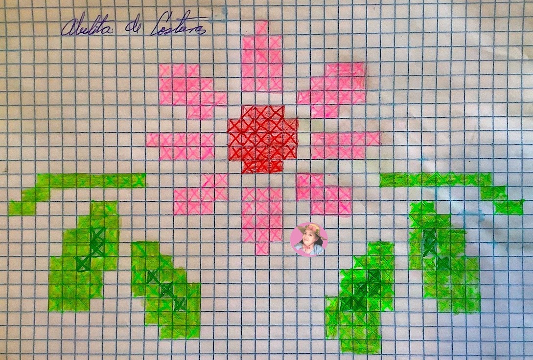 Cross stitch flower