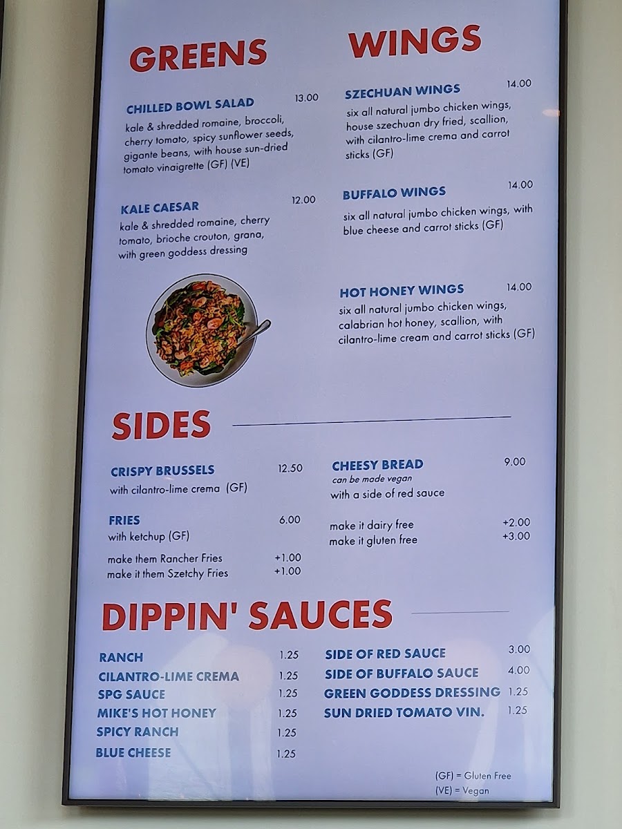 Square Pie Guys Menu (clearly states GF options)