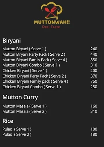 Muttonwah menu 