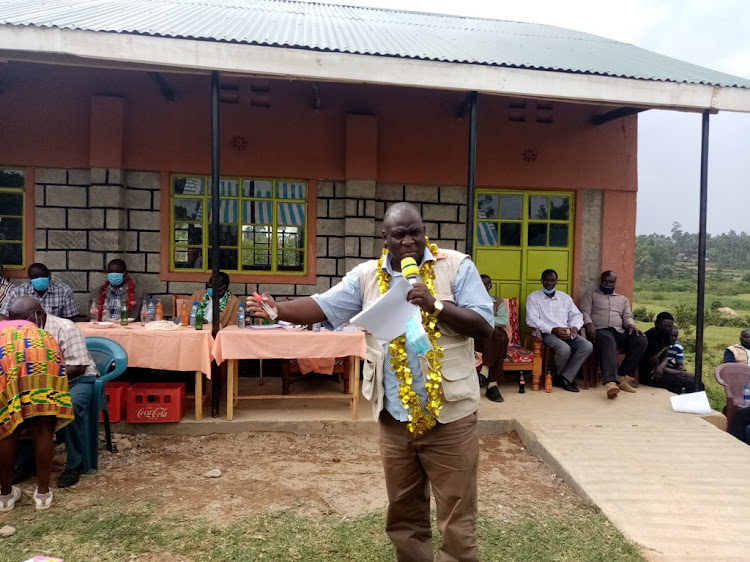 Emuhaya MP Omboko Milemba at Mumboko primary school in west Bunyore Emuhaya subcounty