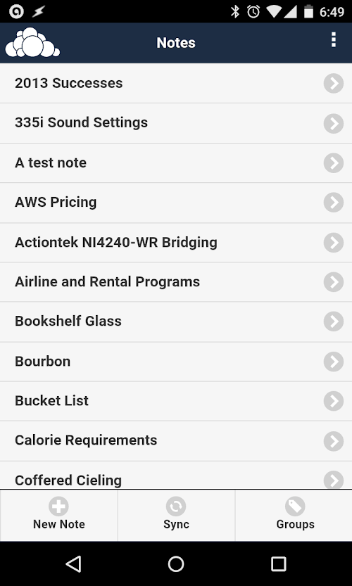 Android application ownNote - Notes for ownCloud screenshort