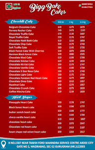 Bigg Bake Cakes menu 2