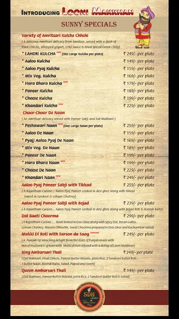 Sunny Di Hatti menu 