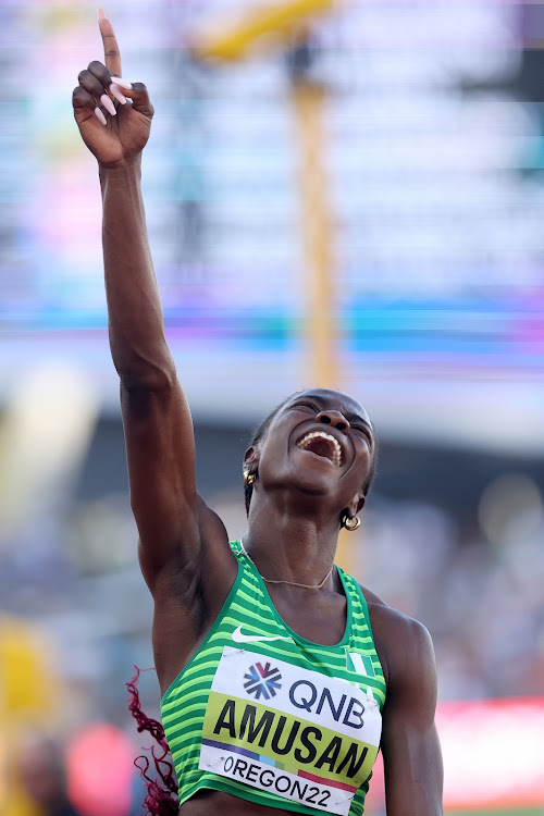 World 100m hurdles record holder Tobi Amusan during the World Championships in Oregon